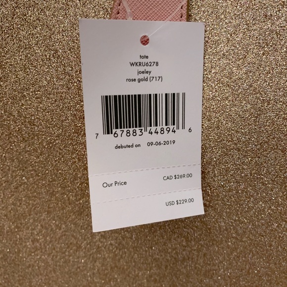 KATE SPADE LARGE JOELEY SHOULDER TOTE ROSE GOLD - Picture 5 of 8